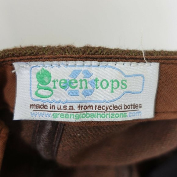 GREEN TOPS Men's Brown Peaked Cap OS Hat Metal Buckle Reusable Sustainable - Picture 3 of 12